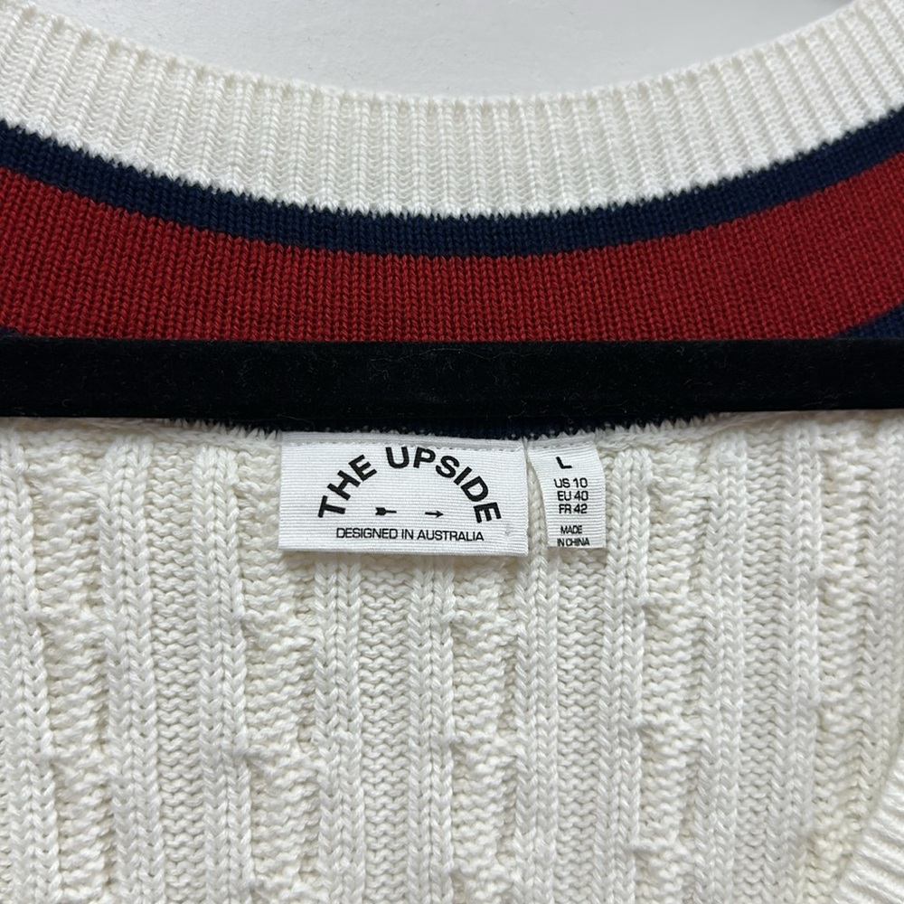 Anthropologie The Upside Dress Ivory Mini Columbia Blaise Preppy Stretch L - Picture 5 of 8